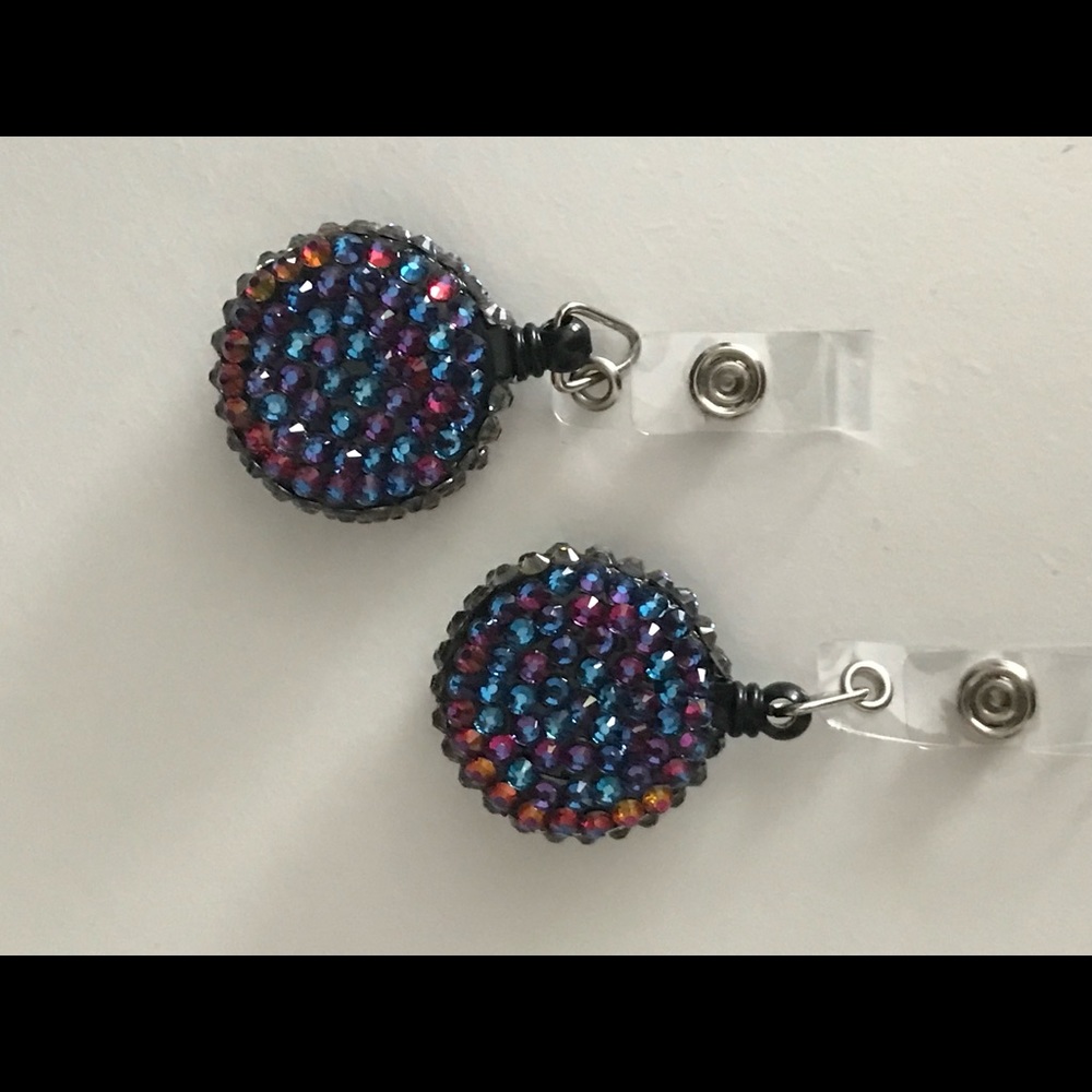 Custom-made bling badge holders